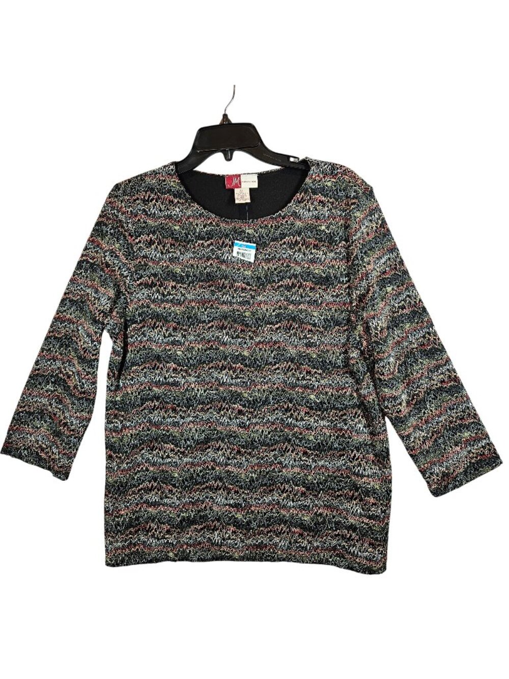 NWT JM Collection Tunic Blouse Womens XL multicolor knit overlay career modest